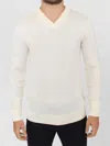 Ermanno Scervino V Neck Wool Blend Mens Pullover In Neutral
