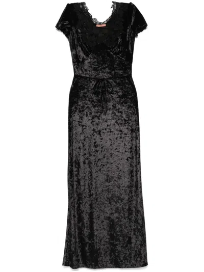 Ermanno Scervino Velvet Maxi Dress In Black