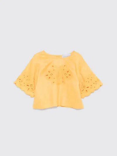 ERMANNO SCERVINO T-SHIRT ERMANNO SCERVINO KIDS COLOR YELLOW,G97633003