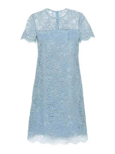 Ermanno Scervino Corded-lace Midi Dress In Azul