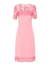 Ermanno Scervino Midi Dress In Soft Cady In Nude & Neutrals