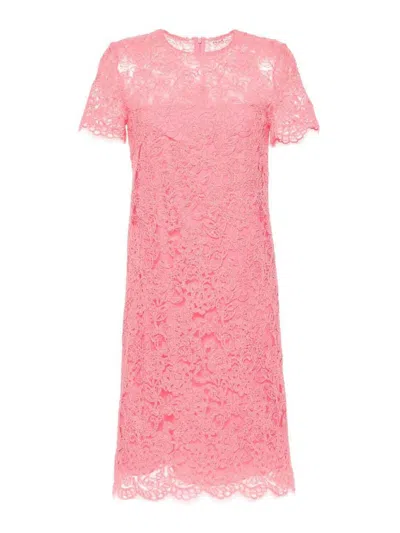 Ermanno Scervino Floral-lace Midi Dress In Nude & Neutrals
