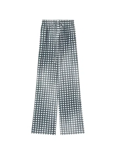 Ermanno Scervino Vichy Print Trousers In Gray