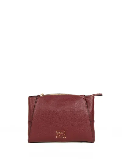 Ermanno Scervino Victoria Shoulder Bag In Burgundy Leather In Red