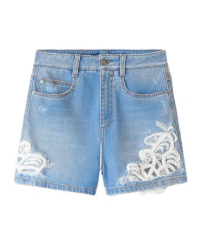 Ermanno Scervino Vintage Denim Shorts With Broken Details In Blue