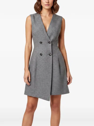 Pre-owned Ermanno Scervino Vintage Double-breasted Mini Dress In Gray