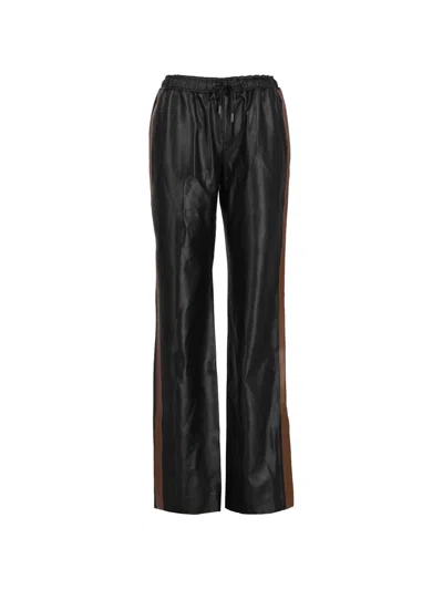 Pre-owned Ermanno Scervino Vintage Faux-leather Trousers In Black