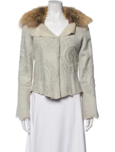 Pre-owned Ermanno Scervino Vintage Leather Jacket In Neutrals
