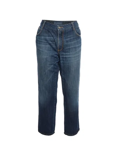 Pre-owned Ermanno Scervino Vintage Straight-leg Jeans In Blue