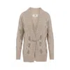 Ermanno Scervino Cable Knit Cardigan Crystal Embellishments In Neutral