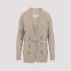 Ermanno Scervino Crystal-embellished Cable-knit Cardigan In Brown