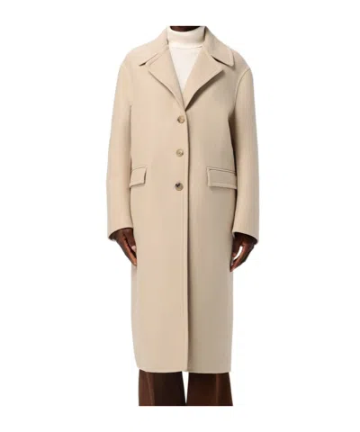 Ermanno Scervino Virgin Wool Coat In Nude