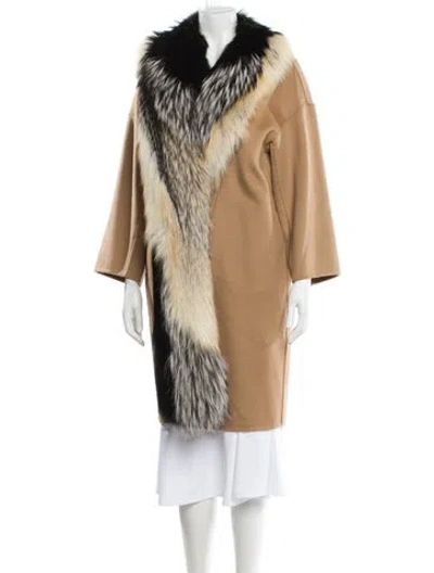Pre-owned Ermanno Scervino Virgin Wool Colorblock Pattern Down Coat In Neutral