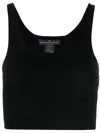 Ermanno Scervino Virgin Wool Cropped Top In Black