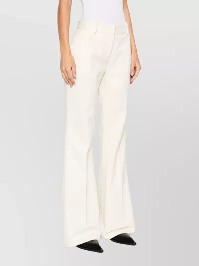 Ermanno Scervino Virgin Wool Flared Trousers In White