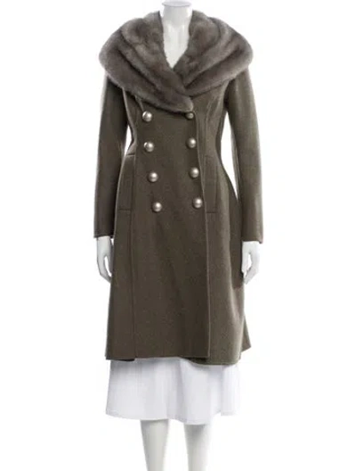 Pre-owned Ermanno Scervino Virgin Wool Fur Coat In Neutral