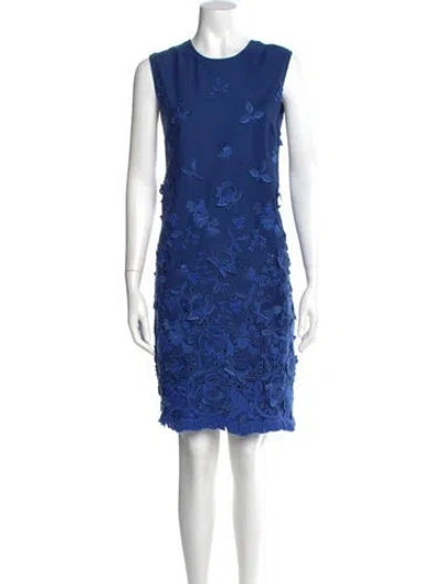 Pre-owned Ermanno Scervino Virgin Wool Knee-length Dress In Blue
