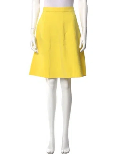 Pre-owned Ermanno Scervino Virgin Wool Knee-length Skirt In Yellow