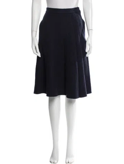 Pre-owned Ermanno Scervino Virgin Wool Midi Length Skirt In Blue