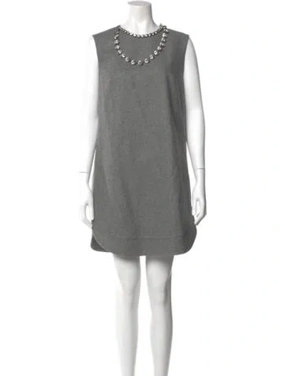 Pre-owned Ermanno Scervino Virgin Wool Mini Dress W/ Tags In Gray