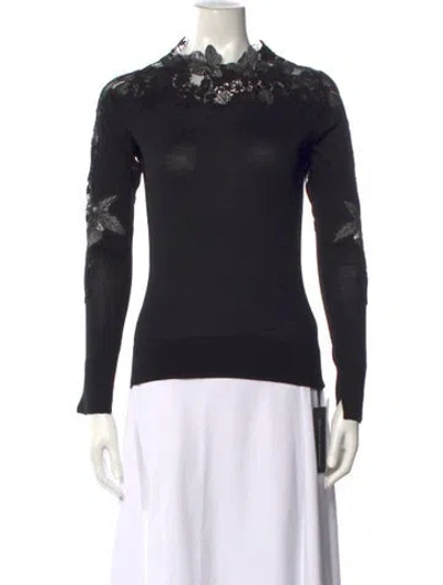 Pre-owned Ermanno Scervino Virgin Wool Mock Neck Sweater W/ Tags In Black