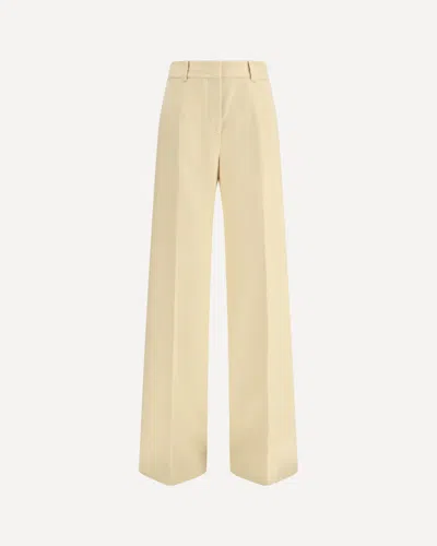 Ermanno Scervino Virgin Wool Palazzo Trousers In Yellow
