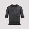 Ermanno Scervino Textured Wool-cashmere Blend Sweater With Metallic Accents