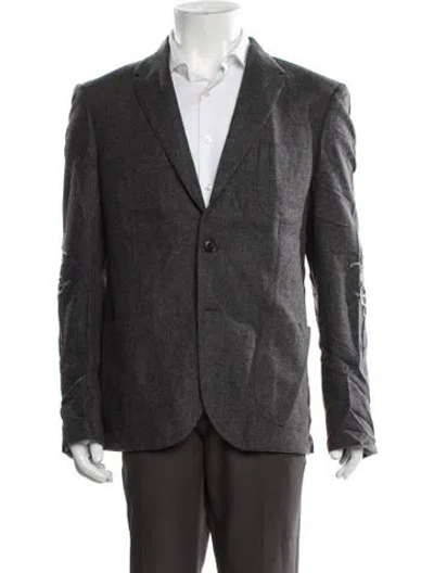 Pre-owned Ermanno Scervino Virgin Wool Striped Blazer In Gray