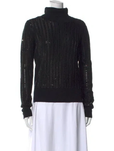 Pre-owned Ermanno Scervino Virgin Wool Turtleneck Sweater In Black