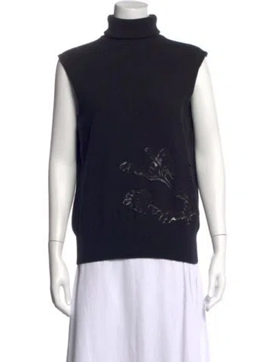 Pre-owned Ermanno Scervino Virgin Wool Turtleneck Top In Black