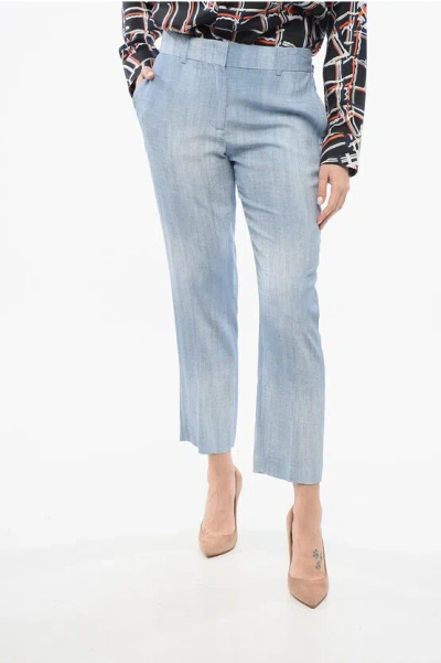 Ermanno Scervino Viscose Cropped Pants In Blue
