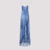 Ermanno Scervino Jacquard Maxi Dress In Stampa Jeans