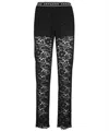 Ermanno Scervino Elasticated-waistband Lace Trousers In Black