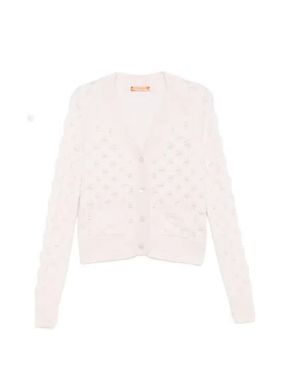 Ermanno Scervino V-neck Cardigan In Pink