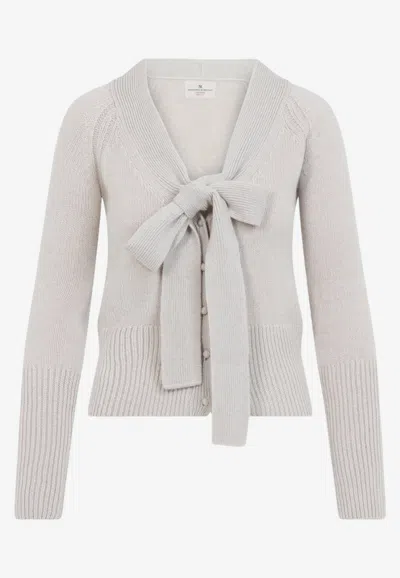 Ermanno Scervino V-neck Cashmere Cardigan In Gray