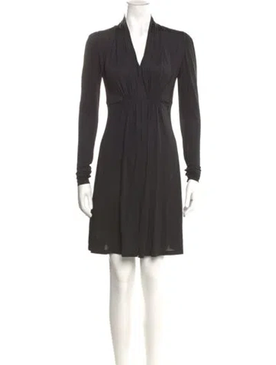 Pre-owned Ermanno Scervino V-neck Mini Dress In Gray