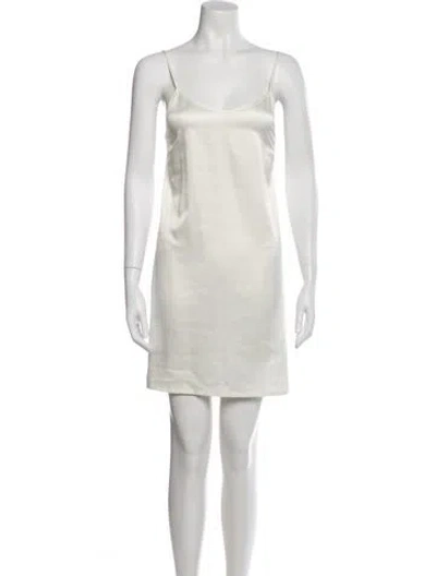 Pre-owned Ermanno Scervino V-neck Mini Dress In White