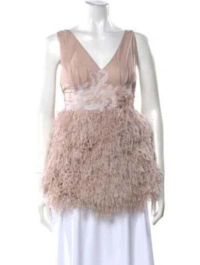 Pre-owned Ermanno Scervino V-neck Sleeveless Top In Pink
