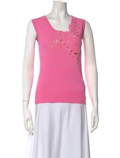 Pre-owned Ermanno Scervino V-neck Sleeveless Top In Pink