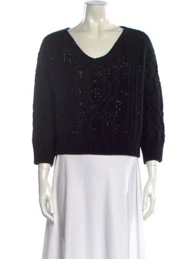 Pre-owned Ermanno Scervino V-neck Sweater In Black