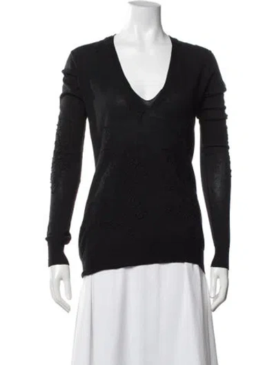Pre-owned Ermanno Scervino V-neck Sweater In Black