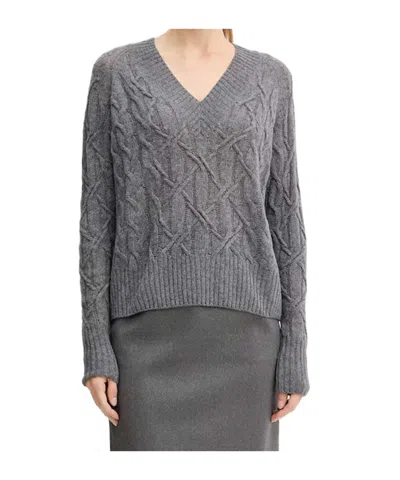 Ermanno Scervino V-neck Sweater In Gray