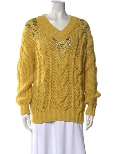 Pre-owned Ermanno Scervino V-neck Sweater In Yellow