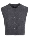 Ermanno Scervino Textured Knit Sleeveless Waistcoat Embroidery In Gray
