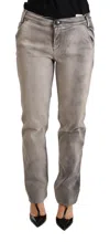 Ermanno Scervino Gray Washed Low Waist Skinny Trouser Cotton Jeans In Beige