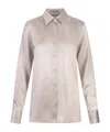 Ermanno Scervino Grey Silk Shirt With Faded Effect In Nude