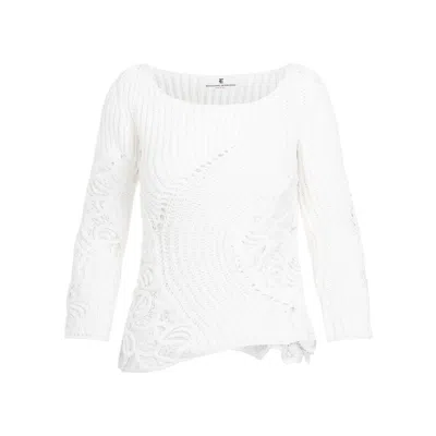 Ermanno Scervino White 100% Cotton Pullover For Women