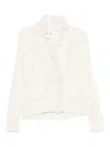 Ermanno Scervino Lace Trim Cashmere Cardigan Featuring Pockets In White