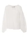 Ermanno Scervino Lace-insert Balloon-sleeve Top In White