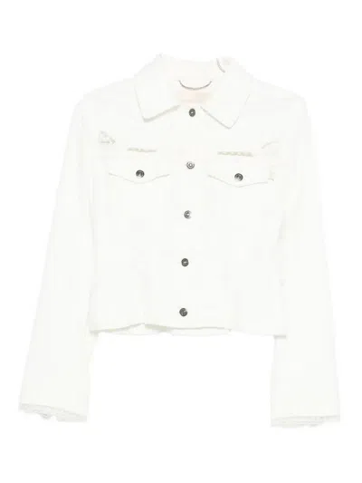 Ermanno Scervino White Cotton Modal Elastan Jacket